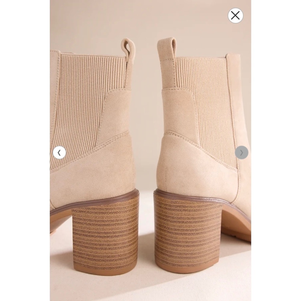 Altar'd State Rachel Booties Rapid Sand Block Heel Ankle Boots Size 10 - Picture 5 of 12